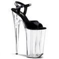 thumbnail image 2 of 10" Heel, 6 1/4" PF Ankle Strap Sandal - Blk/Clr, 7, 2 of 3