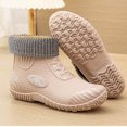 thumbnail image 5 of Taqqpue Women Rubber Boots Wide Calf Rain Boots Round-Toe Waterproof Fleece-Lined Warm Comfortable Short Rain Boots Mid Height Rain Shoes for Outdoor Gardening Work Walking, 5 of 5
