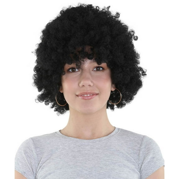HPO Adult Women's Black Halloween Costume Wig with Premium Breathable Capless Cap