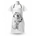 thumbnail image 3 of Groundhog Day Collection Apron, Detailed Sketch Design of Side View Marmot Portrait, Unisex Kitchen Bib with Adjustable Neck for Cooking Gardening, Adult Size, Charcoal Grey and White, by Ambesonne, 3 of 4
