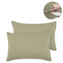 PiccoCasa 2 Packs MicrofiberPillowcases Zipper Closure, Non-Standard Khaki