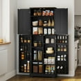 thumbnail image 2 of HOMCOM 64" Kitchen Pantry Storage Cabinet with Adjustable Shelves, Black, 2 of 10