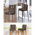 thumbnail image 5 of Watercolor Flowers Bar Stool Covers Set of 6, Farmhouse Floral Vintage Black Stretch Washable Bar Chair Covers with Backs, Removable Pub Counter Height Chair Cover for Kitchen Dining Room Cafe, 5 of 7