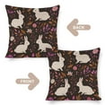 thumbnail image 3 of Cushion Pillow Cover Pink And Purple Flowers Easter Bunny Farmhouse Pillow Cover Cute Rabbit with Flowers Decorative Pillowcases 18"x18" Decoration for Sofa Couch, 3 of 7