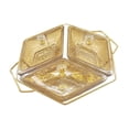 thumbnail image 4 of Bandeja dividida, contenedor para refrigerios, plato de refrigerio de vidrio, plato para servir con tapa, para 3 compartimentos, 4 of 9