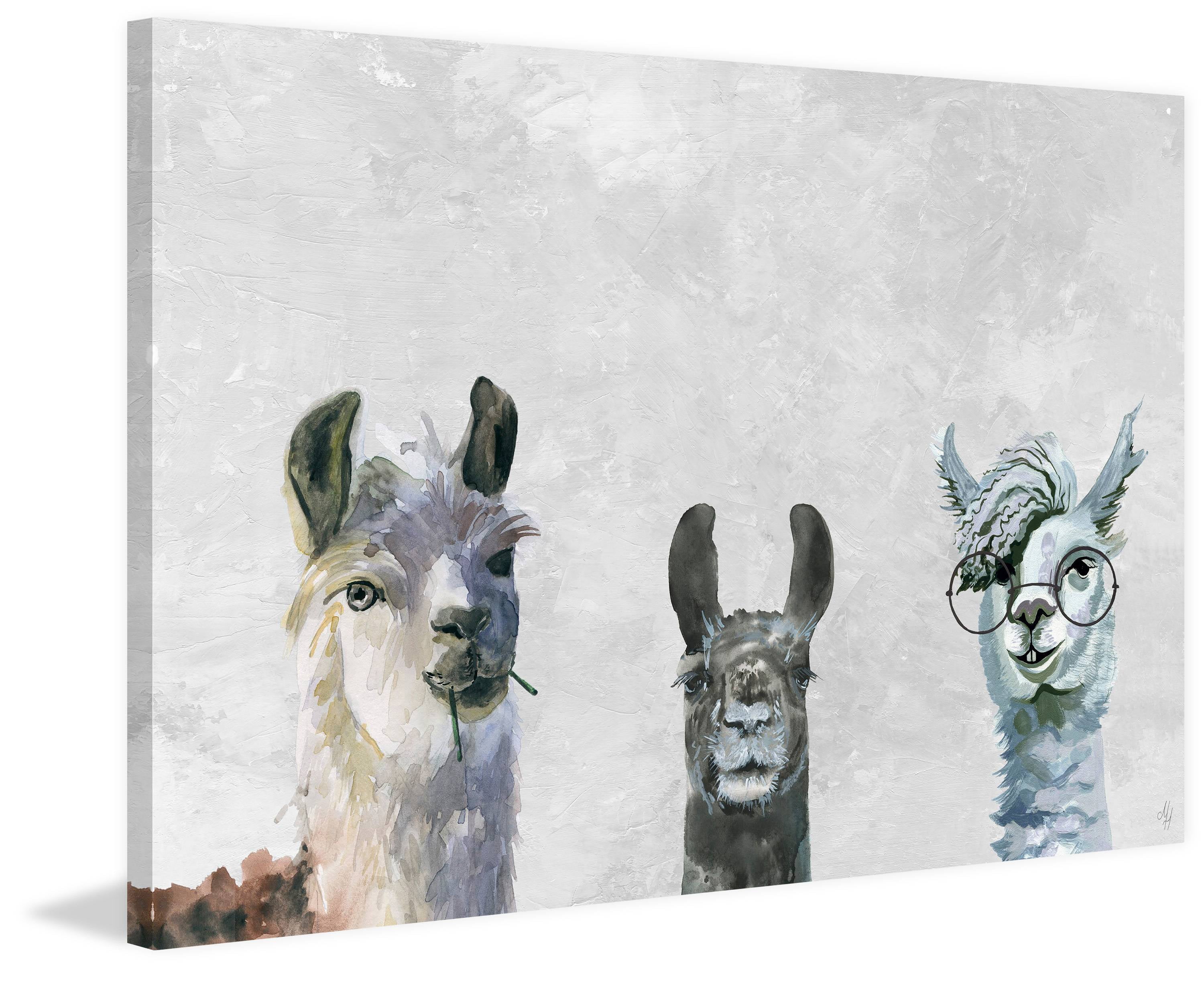 Marmont Hill Llama Squad II Canvas Wall Art