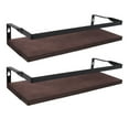 thumbnail image 1 of 2 Pcs Étagère Flottante Suspension Pin Montée au Mur Étagères de Rangement Style Simple Support en Bois Pin Fer Rangement Garage, 1 of 7