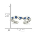 thumbnail image 2 of White Sterling Silver Ring Band Toe Cubic Zirconia CZ Blue, Size 6, 2 of 2