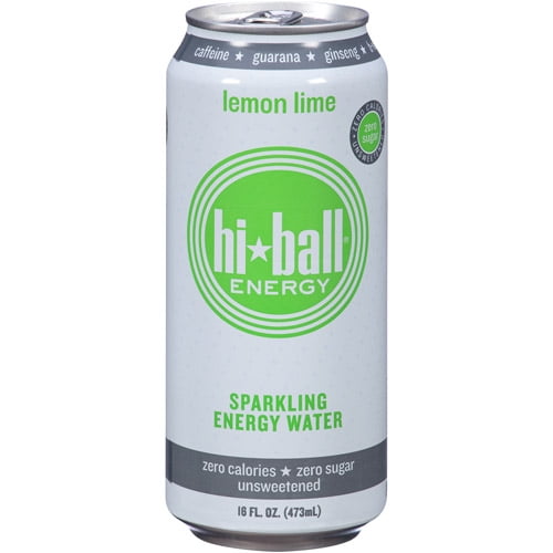 HiBall Energy Lemon Lime Sparkling Energy Water, 16 fl oz, (Pack of 12