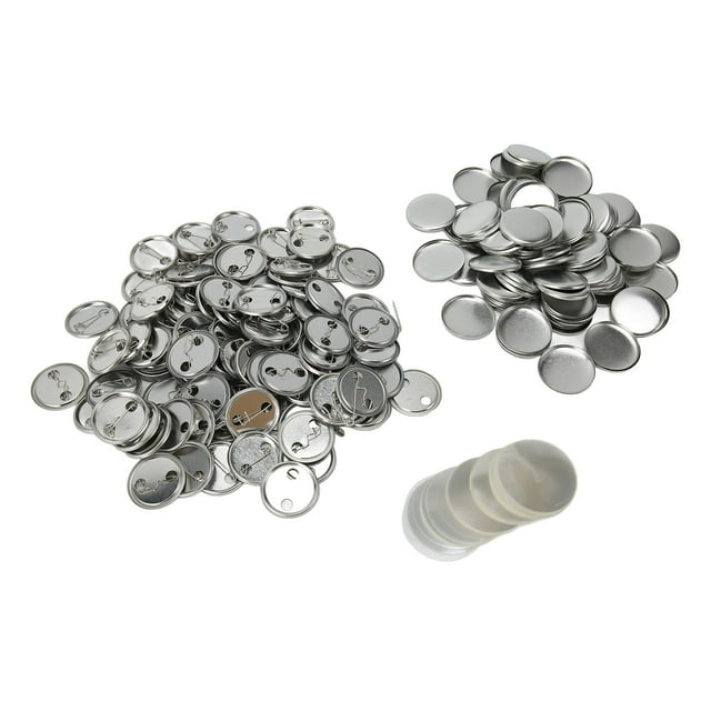 Blank Button Badge Parts Set, Pin Back Button Parts 100 Sets Rust Prevention For Handcraft 25mm/1.0in,32mm/1.3in