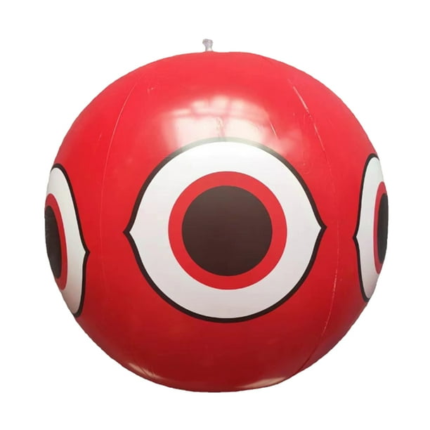 Inflable PVC para Ojos Repelente Pájaros Globo Pelota Playa Huerto Granja Antipájaros (rojo) (el Rojo Incluye Pegatina Láser Cordón)