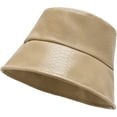 thumbnail image 4 of CoCopeaunts Leather Bucket Hat Four Seasons Casual All-Match Men Fisherman Hat Out Sun Protection Camping Basin Hat for Women, 4 of 8
