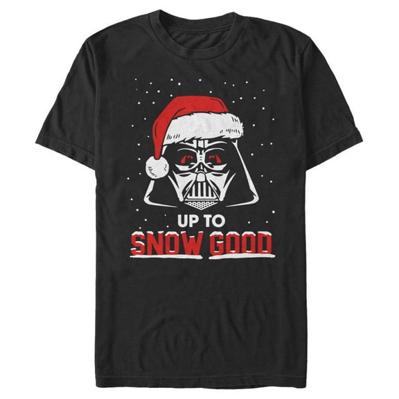 Men's Star Wars Christmas Vader Snow Good Graphic Tee Black Small