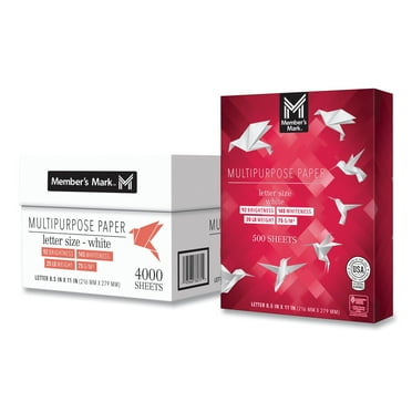 Member's Mark Multipurpose Copy Paper, 8.5 x 11”, 92 Bright, 20 lbs., 10 Reams (5,000 sheets)