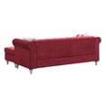 thumbnail image 3 of Raisa 82 in. Burgundy Velvet 3-Seater Sofa with 2-Throw Pillow, 3 of 4
