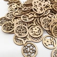 thumbnail image 3 of simhoa 100 Pieces Mixed Wooden Round Cutouts Craft Embellishment Gift Tag Wood Ornament, 3 of 8