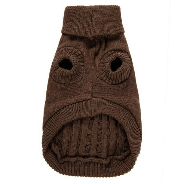 Billuyoard Suéter de Navidad para mascotas, suéter de punto cálido de Color sólido, ropa de otoño e invierno Ropa para mascotas Café XS Billuyoard PT000154-01