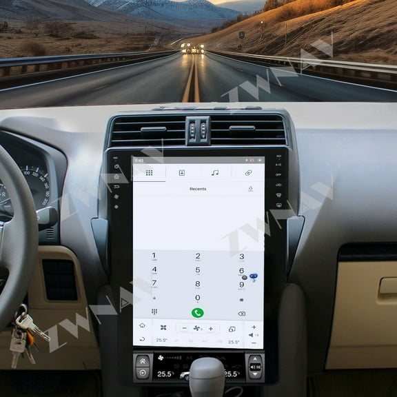 ZWNAV 16 inch Tesla style screen car radio player for Toyota Prado 2018-2020 Android head unit IPS touch screen car GPS navigation multimedia player