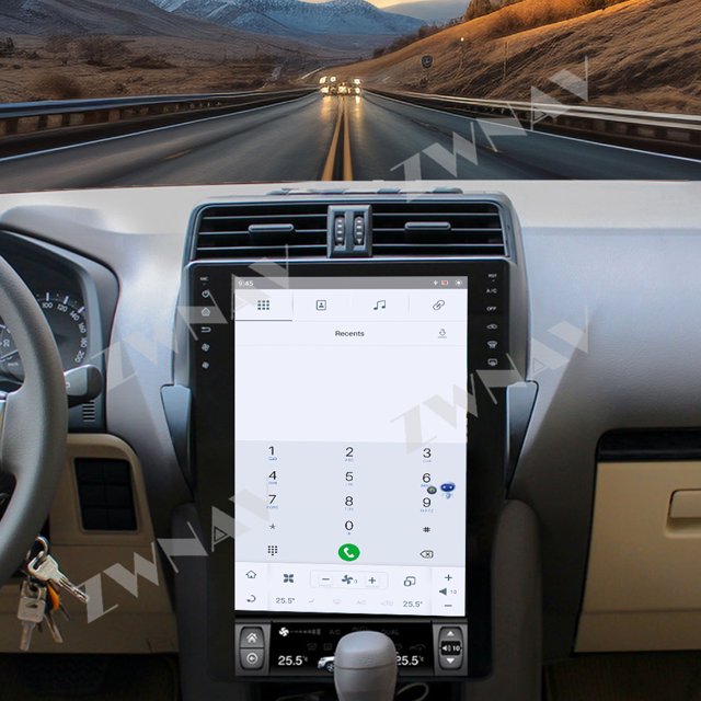 ZWNAV Lecteur de Voiture à Écran Tactile 16 Pouces pour Toyota Prado 2018-2020 Unité Principale Android Écran Tactile IPS Lecteur GPS de navigation Multimédia