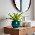thumbnail image 2 of Ordivic 6 Inch Self Watering Plant Pot – Blackish Green Ceramic African Violet Planter with Absorbent Inner Pot, Easy Care Indoor Flower Pot, Room Decor, Gift for Plant Lover, 2 of 7