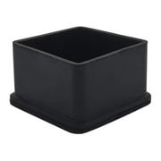 Flyshop Black Anti-Slip Rubber Leg Tips 2" X 2" Furniture Chair Leg Floor Protectors Square (50mm X 50mm) 2 PCS