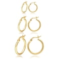 thumbnail image 2 of YEUOYEA 3 Pairs Small Gold Hoop Earrings Set for Women, 14K Gold Plated Hypoallergenic Huggie Hoops, Jewelry Gift, 2 of 7