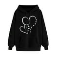 thumbnail image 2 of BVOFAR Women's Cute Heart Print Hooded Sweatshirts Fall Fleece Hoodies Casual Long Sleeve Pullovers Drawstring Tops with Pockets, 2 of 6