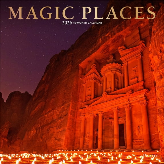 Magic Places | 2026 12x24" (Hanging) Monthly Square Wall Calendar | Plato