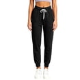 thumbnail image 4 of Womens Workout Sweatpants Drawstring Elastic Waist Jogger Pants with Pockets Gym Casual Black XL, 4 of 9