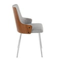 thumbnail image 4 of Stella Contemporary Accent/Dining Chair in Chrome Metal, Walnut Wood and Light Grey Fabric by LumiSource - Set of 2, 4 of 4