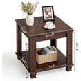 thumbnail image 2 of Farmhouse 2-Tier End Table Set 4 Solid Wood Legs, Living Room Coffee Table, 2 of 7