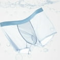 thumbnail image 4 of zeranth Men Boxer Underwear Mid-rise Elastic Waistband Shorts Briefs Solid Color U-convex Ice Silk Seamless Panties Breathable Smooth Shorts Underwear, 4 of 7
