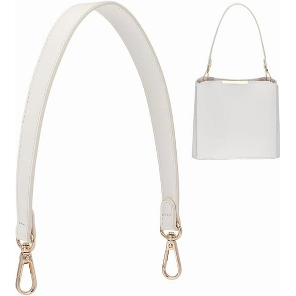 Short Handbag Handle Strap PU Leather Purse Bag Strap with Metal Swivel Clasps 19 Inch Shoulder Bag Handle Strap Purse Replacement Accessories for DIY Wallet Tote Shoulder Bag