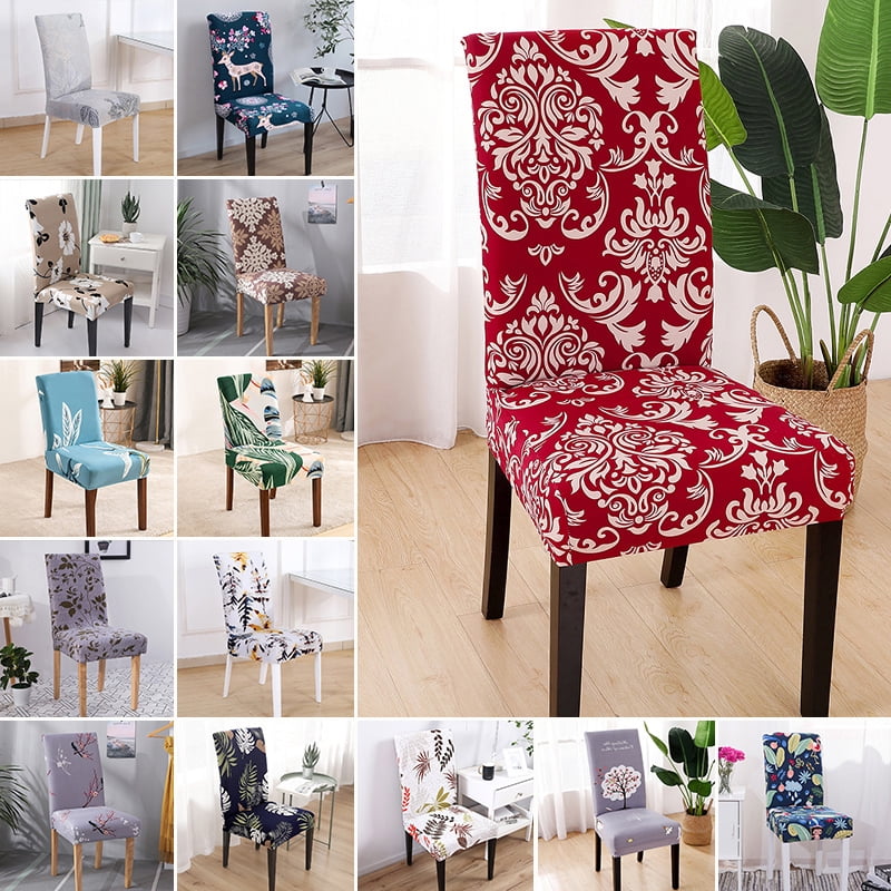 6 Pcs Stretchable Dining Seat Cover Chair Seat Protector Slipcovers Home Decor 