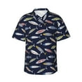 thumbnail image 1 of Fotbe Sardine Camisa Hawaiana para Hombre Unisex – Camisa Casual de Verano con Botones de Manga Corta de Algodón y Lino,3X-Large, 1 of 7