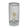 thumbnail image 1 of Simple Designs Lampe de Table Cylindrique en Acier Gris à Mailles, 1 of 4