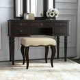 thumbnail image 3 of Hillsdale Hamilton Wood and Upholstered Backless Vanity Stool Burnished Oak, 3 of 14