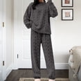 thumbnail image 2 of Women‘s Coral Fleece Pajama Set Plush Sleepwear Loungewear Cozy Winter Nightwear One Size, 2 of 5