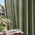 thumbnail image 6 of TOPICK Farmhouse Sage Green Curtains Linen Blend Semi Sheer Curatins 96 inch Light Filtering Drapes for Living Room Bedroom Dining Room Set of 2, 6 of 9