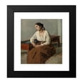 thumbnail image 2 of Jean-Baptiste-Camille Corot 12x13 Black Modern Framed Museum Art Print Titled - Melancholy Italian Woman (1826-1827), 2 of 5