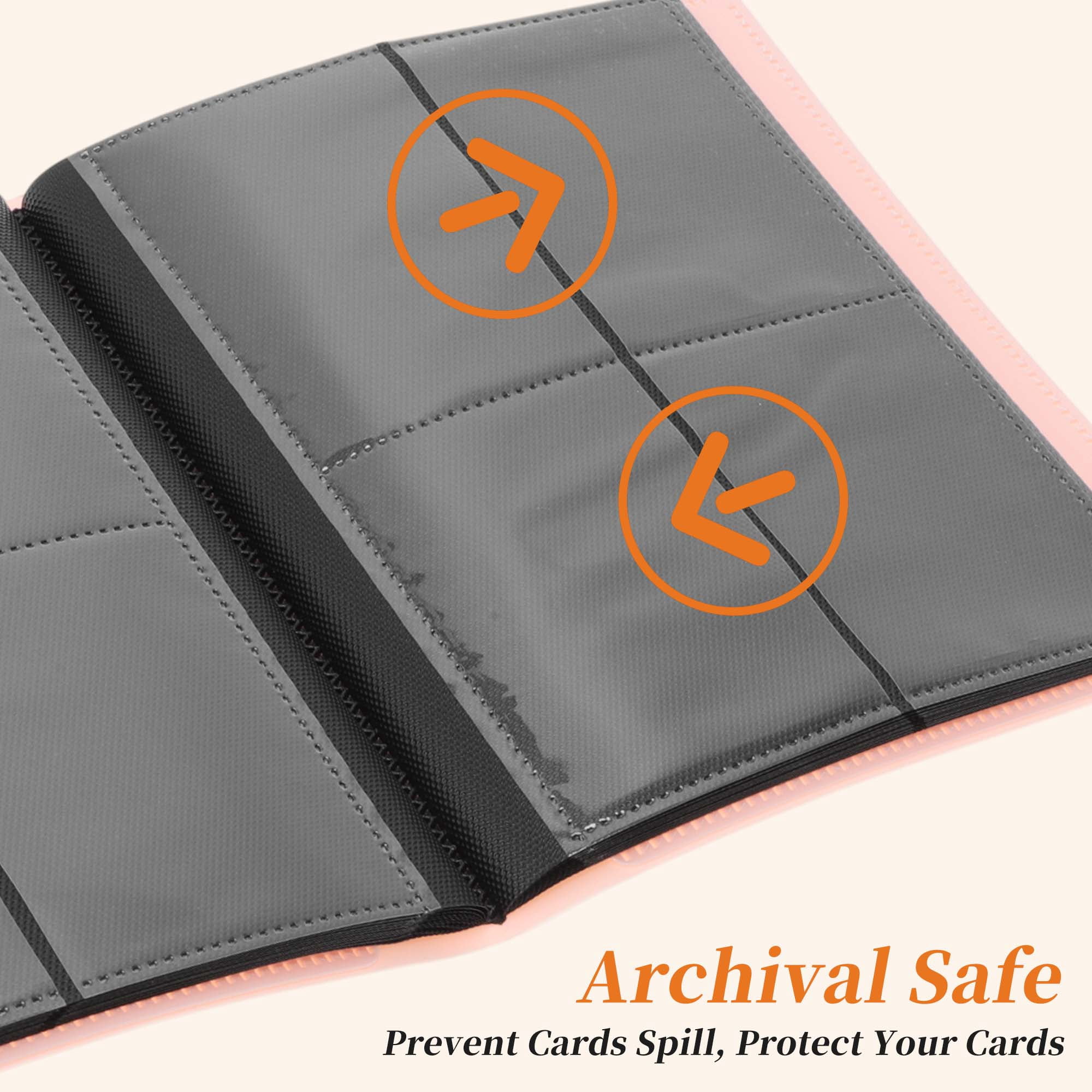 Unique Bargains Card Binder with 160 Card Capacity 4 Pockets and 20 Pages ["Pink"]