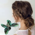 thumbnail image 5 of Unique Bargains Women's Butterfly Hair Clips 2 Pcs Green Black 4.49"x3.35"x1.57", 5 of 5