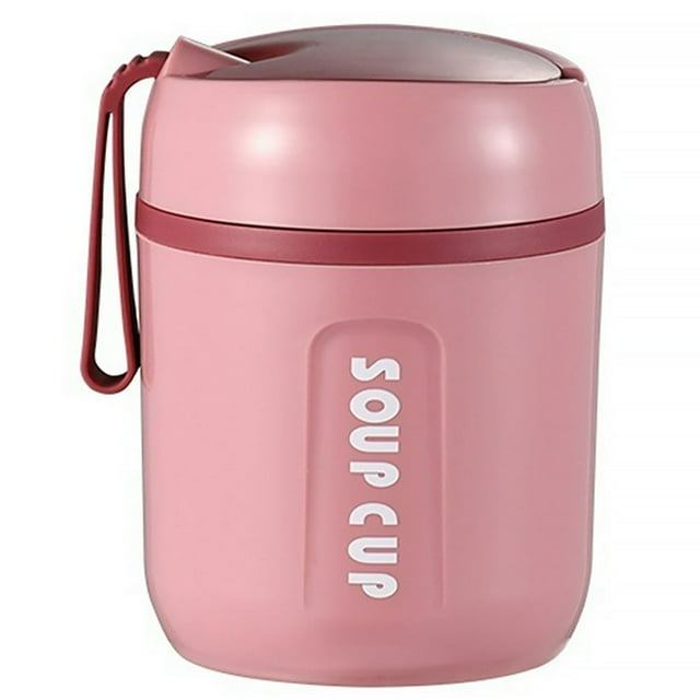 Vacuum Insulated Food Jar For Kids School with Foldable Spoon 16 oz Stainless Steel Thermal Food Container Food Thermos Soup Cup Portable