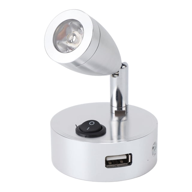 Lámpara de Lectura LED para RV, FOCO GIRATORIO USB DE 350 PARA BARCO, YATE, AUTOCARAVANA