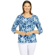Alfred Dunner Womens Playful Animal Print Top