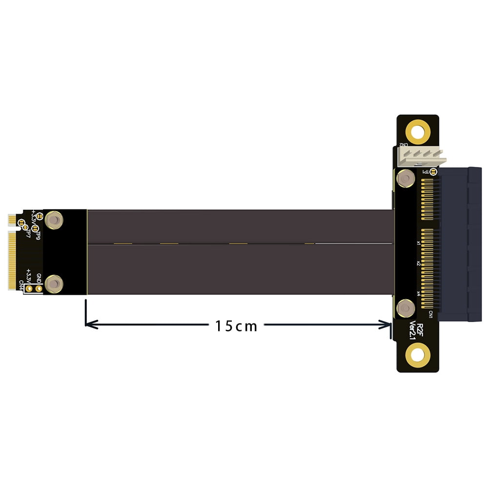 Cable Length: 50cm, Color: R42SF Occus Riser PCIe PCI-E x4 to M.2 Occus Key M Key-M Riser Card PCI-Express 4X Gen3.0 32G/BPS Extender Ribbon Cable 1ft 2ft 3ft