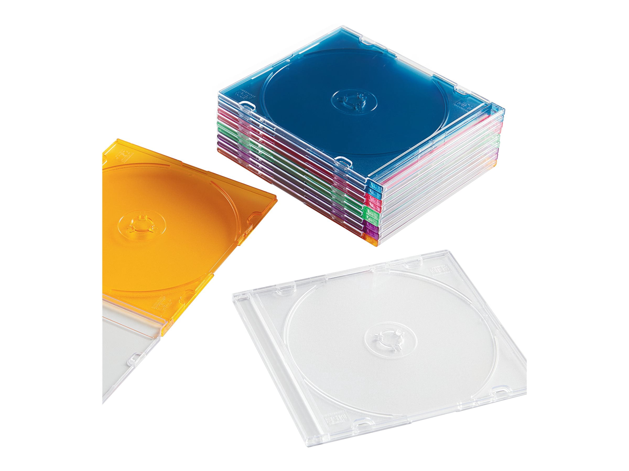 Verbatim 71128 Slim Cases For Cd, Dvd And Blu-ray, Assorted Colors, 50/pack