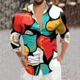 thumbnail image 2 of KTMKH Mens Valentines Day Digital 3D Printed Button Lapel Long Sleeve Shirt Top, 2 of 4