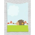 thumbnail image 1 of Hedgehog Tapestry, Animal in the Mushroom Field Woodland Wildlife Cartoon Nursery Theme, Wall Hanging for Bedroom Living Room Dorm Decor, 60W X 80L Inches, Baby Blue Green Brown, by Ambesonne, 1 of 2