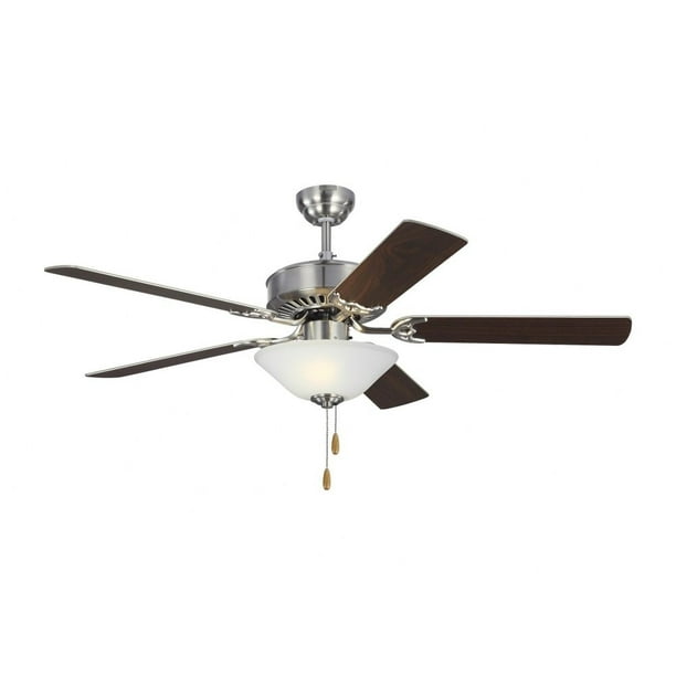 52 Inch 5 Blade A19 Led Ceiling Fan With Light Kit In Brushed Steel Silver Matte Com 52 Inch 5 Blade A19 Led Ceiling Fan, Brushed Steel Ceiling Fan Light Kit